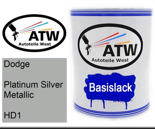 Dodge, Platinum Silver Metallic, HD1: 1L Lackdose, von ATW Autoteile West.